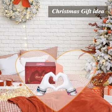 Heart Hand Sculpture, White Home Decor Aesthetics for Shelves on Coffee Table Dining Table Centerpiece, Birthday Gifts and Memorial Gifts for Women, Girlfriend Girls Mom.