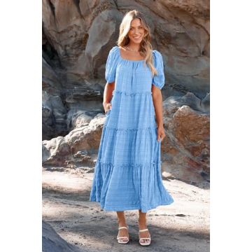 PRETTYGARDEN Women's Maxi Dress with Pockets for Summer Style