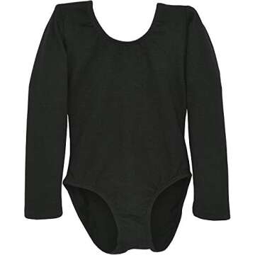 Dancina Toddler Leotard Long Sleeve Little Girls Team Basics First Gymnastics 2T Black