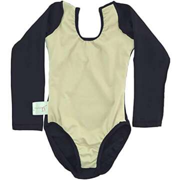 Dancina Toddler Leotard Long Sleeve Little Girls Team Basics First Gymnastics 2T Black