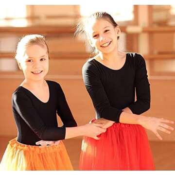 Dancina Toddler Leotard Long Sleeve Little Girls Team Basics First Gymnastics 2T Black