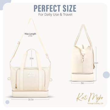 Kat Myhr Women's White Weekender Travel Bag - Luxury Design