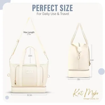 Kat Myhr Women's White Weekender Travel Bag - Luxury Design