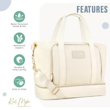 Kat Myhr Women's White Weekender Travel Bag - Luxury Design