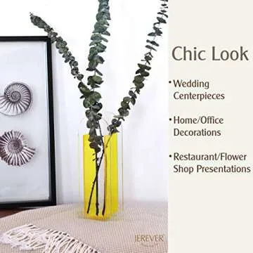 Acrylic Vase,Wedding Centerpieces, Home Decorations,Arch Shape Vase Modern Design (Yellow)
