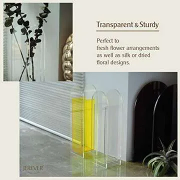 Acrylic Vase,Wedding Centerpieces, Home Decorations,Arch Shape Vase Modern Design (Yellow)