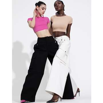 PUMIEY Crop Tops for Women Short Sleeve Crew Neck T Shirt Sexy Baby Tees Semolina Large