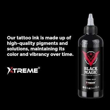 Xtreme Ink Black Magic Tattoo Ink, Experience the Enchantment of Premium Black Pigment, Smooth Application, True Colors, and Uncompromised Safety - Elevate Your Artistry with Xtreme Tattoo Inks (1 oz)