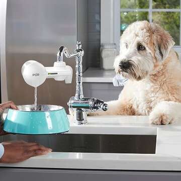 PUR Horizontal Faucet Mount Water Filtration System with Lead Reducing Filter for Cleaner, Filtered ...