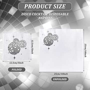 Patelai Disco Ball Napkins - 100 Disposable Party Napkins