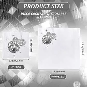 Patelai Disco Ball Napkins - 100 Disposable Party Napkins