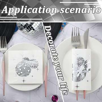 Patelai Disco Ball Napkins - 100 Disposable Party Napkins