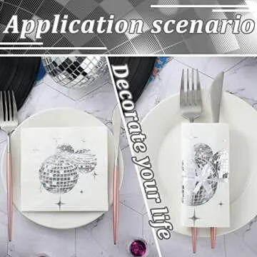 Patelai Disco Ball Napkins - 100 Disposable Party Napkins
