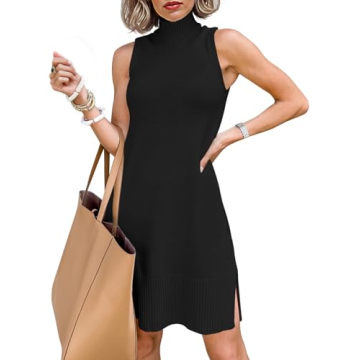 2024 Chang Yun Women's Sleeveless Turtleneck Sweater Dress - Stylish & Versatile