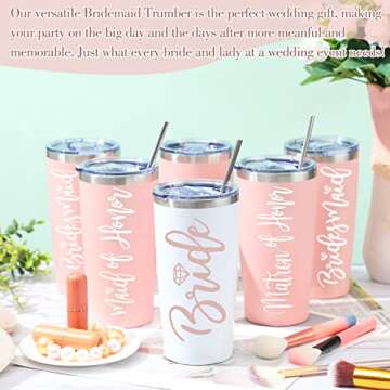 Stylish Insulated Bridesmaid Tumblers Set for Weddings