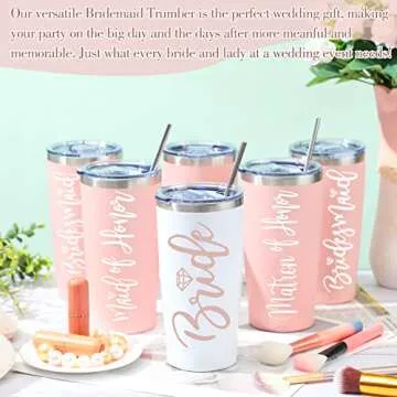 Stylish Insulated Bridesmaid Tumblers Set for Weddings