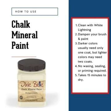 Dixie Belle Paint Company Chalk Finish Furniture Paint | Buttercream (32oz) | Matte Creamy White Chic Chalk Mineral Paint | DIY Furniture Paint