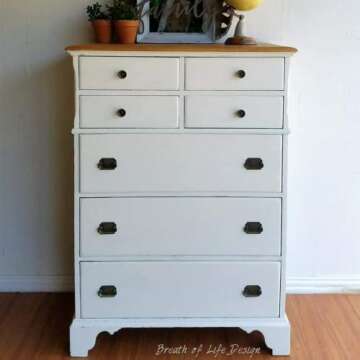 Dixie Belle Paint Company Chalk Finish Furniture Paint | Buttercream (32oz) | Matte Creamy White Chic Chalk Mineral Paint | DIY Furniture Paint