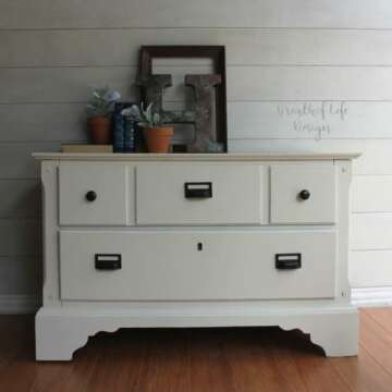 Dixie Belle Paint Company Chalk Finish Furniture Paint | Buttercream (32oz) | Matte Creamy White Chic Chalk Mineral Paint | DIY Furniture Paint