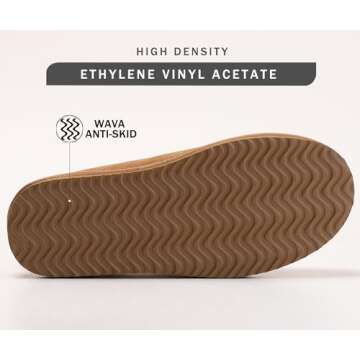 geabal Slippers for Women Genuine Suede Water Resistant Women's Slippers with Memory Foam and Faux Fur Lining Comfy Slippers Gifts for Women Footwear