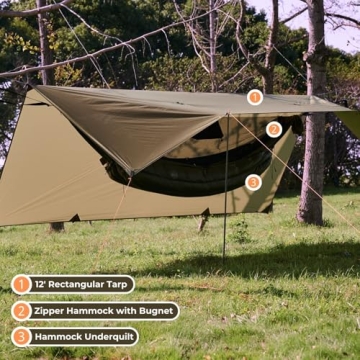 Onewind 12ft Ultralight Hammock Tarp - Waterproof and Compact