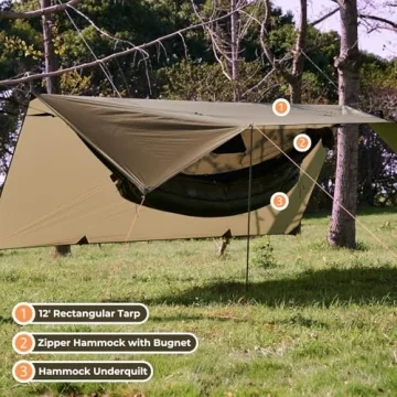 Onewind 12ft Ultralight Hammock Tarp - Waterproof and Compact