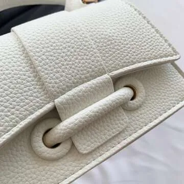 Mini White Purses for Women Cute Top Handle Crossbody Bag Trendy Tiny Clutch Handbag with Strap