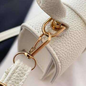 Mini White Purses for Women Cute Top Handle Crossbody Bag Trendy Tiny Clutch Handbag with Strap