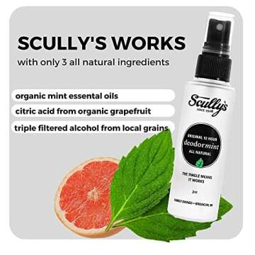 Natural Deodorant Scully’s Spritz Natural Deodorant for Women, Men, Safe for Kids, Strong, 12 Hour Protection, No Stains, No Harmful Chemicals, No Aluminum, Refillable Glass Bottle, 2 Ounce