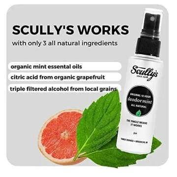 Natural Deodorant Scully’s Spritz Natural Deodorant for Women, Men, Safe for Kids, Strong, 12 Hour Protection, No Stains, No Harmful Chemicals, No Aluminum, Refillable Glass Bottle, 2 Ounce
