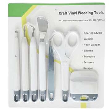 Complete Cricut Tool Set for Precision Crafting - 7-Piece Weeding Kit