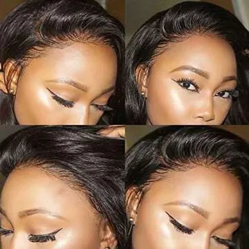 HD Transparent Lace Front Wig Body Wave Human Hair Wig With Baby Hair For Black Women Pre Plucked Natural Hairline 150 Density Brazilian Virgin Glueless Body Wave Wig 18 Inch