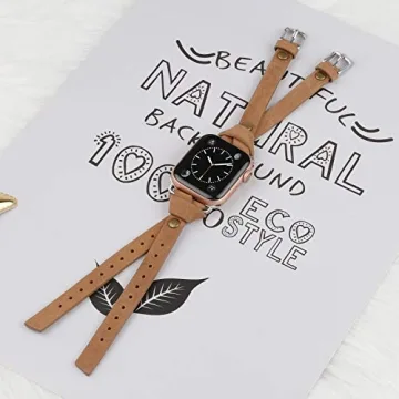 Minyee Chic Leather Band for Apple Watch, Stylish Gift