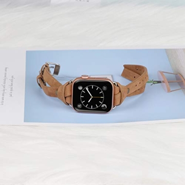 Minyee Chic Leather Band for Apple Watch, Stylish Gift