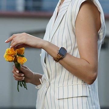 Minyee Chic Leather Band for Apple Watch, Stylish Gift