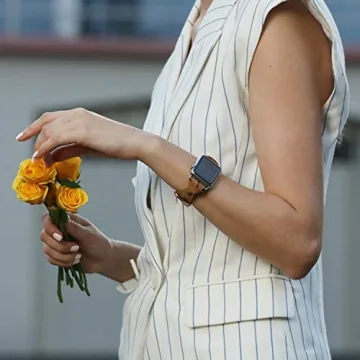 Minyee Chic Leather Band for Apple Watch, Stylish Gift