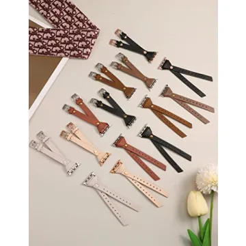 Minyee Chic Leather Band for Apple Watch, Stylish Gift