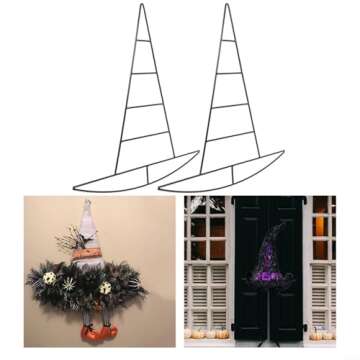 Metal Witch Hat Wreath Frame - DIY Seasonal Decoration