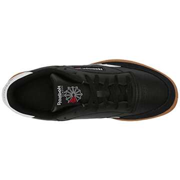 Reebok Men's Club C Sneaker, Black/White/Gum, 12