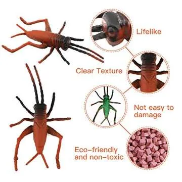 OOTSR Plastic Insects Bugs Figures[22-Pack] and Assorted Colorful Butterflies[12-Pack], 1’’-4’’ Simulated Insects Bugs Made of Premium PVC for Congnition Education or Themed Parties