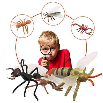 OOTSR Plastic Insects Bugs Figures[22-Pack] and Assorted Colorful Butterflies[12-Pack], 1’’-4’’ Simulated Insects Bugs Made of Premium PVC for Congnition Education or Themed Parties