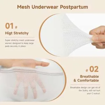 Mesh Postpartum Underwear 10 Count Disposable Panties for Women Carer C-Section Recovery Maternity Briefs Breathable,Stretchy, Soft（X-Large）