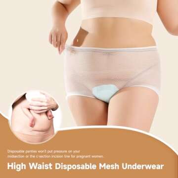 Mesh Postpartum Underwear 10 Count Disposable Panties for Women Carer C-Section Recovery Maternity Briefs Breathable,Stretchy, Soft（X-Large）