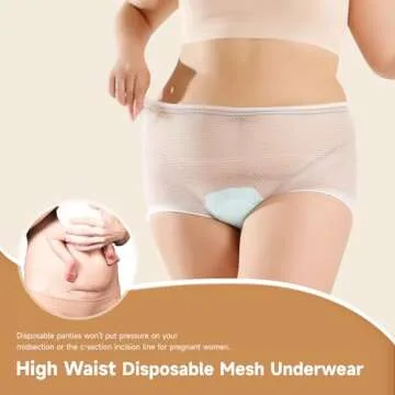 Mesh Postpartum Underwear 10 Count Disposable Panties for Women Carer C-Section Recovery Maternity Briefs Breathable,Stretchy, Soft（X-Large）