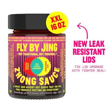 FLYBYJING XL Spicy Sweet Chili Sauce - Perfect for Noodles, Meats, Veggies, and Dumplings - All-Natural and Vegan Zhong Sauce, Use as Marinade and Glaze, 6oz (Pack of 1)