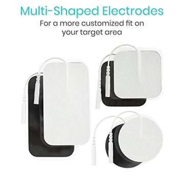 Vive Tens Unit Muscle Stimulator- Stim Machine with Self Sticking Electrodes Pads, Massager for Upper & Lower Back, Sciatica, Neck Pain Relief, Electric Shock Therapy for Muscles & Pain Management