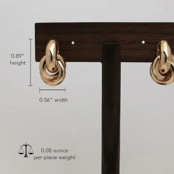 Frigotine Chunky Gold Twisted Knot Stud Earrings