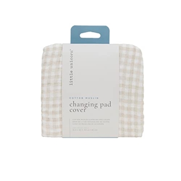 Cute Tan Gingham Changing Pad Cover for Babies
