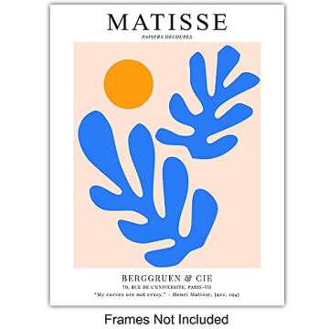 LARGE 11x14 - Matisse Wall Art - Matisse Poster - Minimalist Wall Art - Abstract Art - Aesthetic Room Decor Set - Mid Century Modern Wall Art - Matisse Print - Minimal Wall Art - Henri Matisse