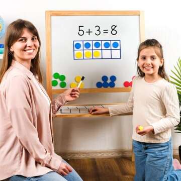 48 PCS Magnetic Ten Frames - Math Manipulatives for Elementary Classroom & Kindergarten - 4 Ten Fram...